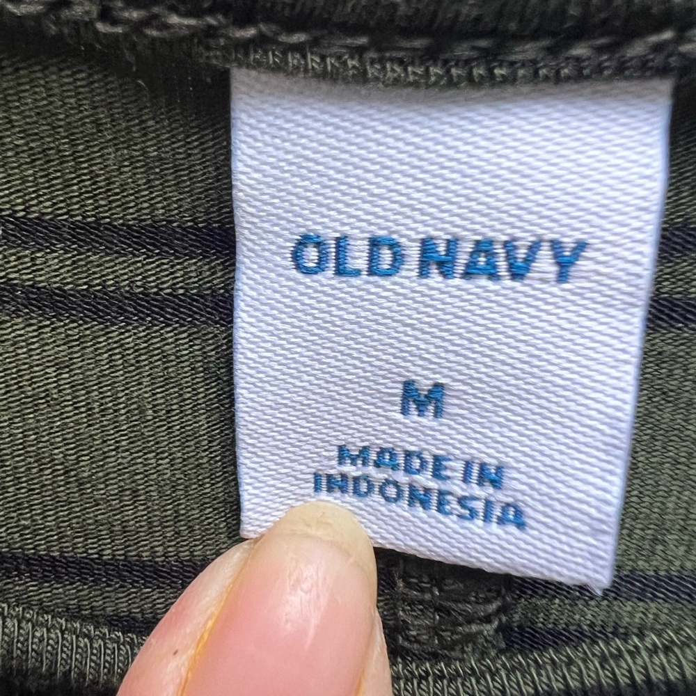 Old Navy Army Green and Black Stripe Swing Dress size Med - Picture 7 of 11